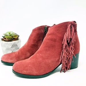 Matisse | Red Fringe Boho Western Booties 9.5